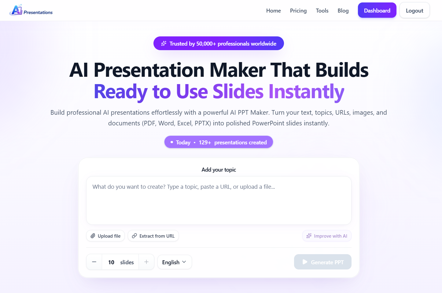ai presentations app